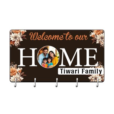 Personalised Family Welcome Key Holder with 5 Hooks